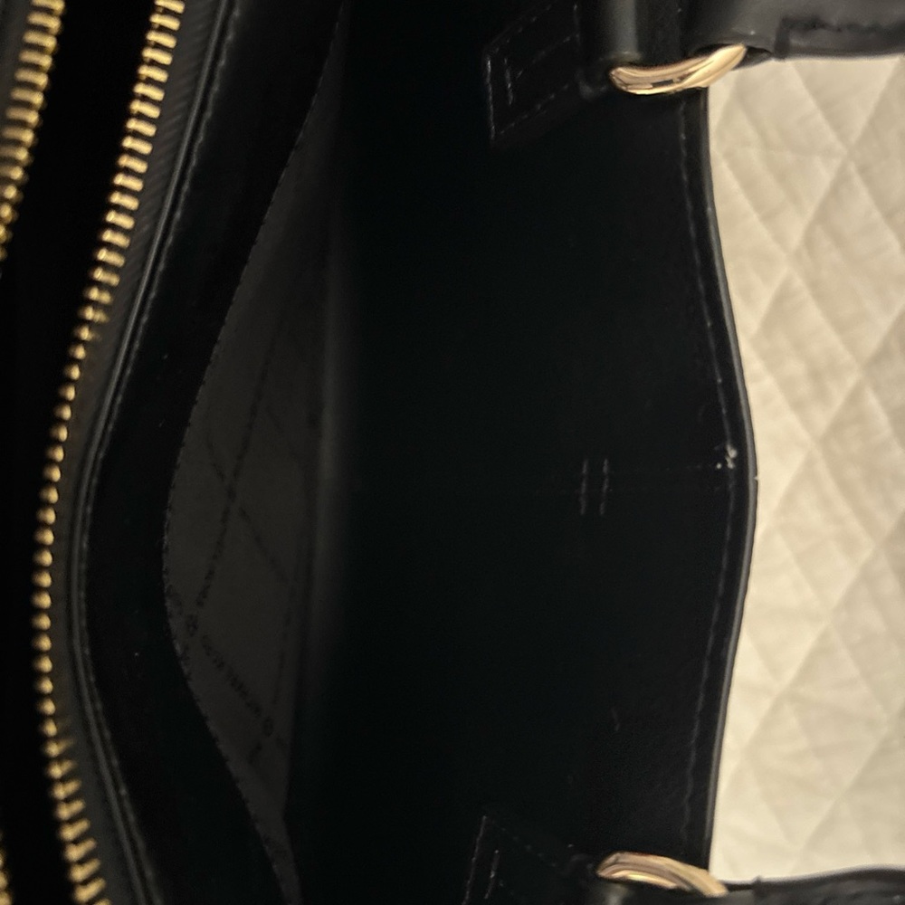 Michael Kors Reed TwoTone Large Bag Purse Black White(Vanilla) Gold Trim RARE - Picture 11 of 16